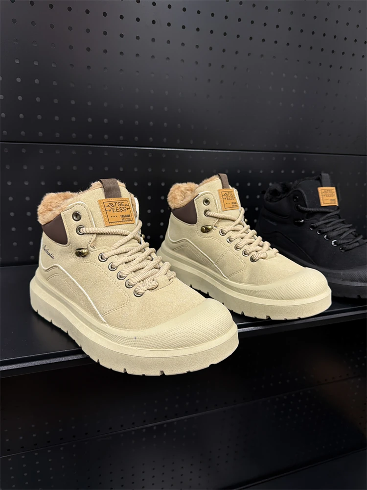 Warmth And Style: High-Top Men's Winter Boots Faux Fur Lined Outdoor Sports Fashion Snow Boots Thickened Rubber Outsole
Warmth And Style: High-Top Men's Winter Boots Faux Fur Lined Outdoor Sports Fashion Snow Boots Thickened Rubber Outsole