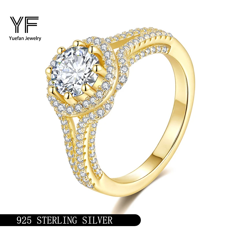 Обручальное кольцо с муассанитом, желтое покрытие 18 карат, женское кольцо из стерлингового серебра 925 пробы, роскошные ювелирные изделия, 1 карат D VVS1, кольца-обещание, обручальное кольцо, подарок 
Обручальное кольцо с муассанитом, желтое покрытие 18 карат, женское кольцо из стерлингового серебра 925 пробы, роскошные ювелирные изделия, 1 карат D VVS1, кольца-обещание, обручальное кольцо, подарок