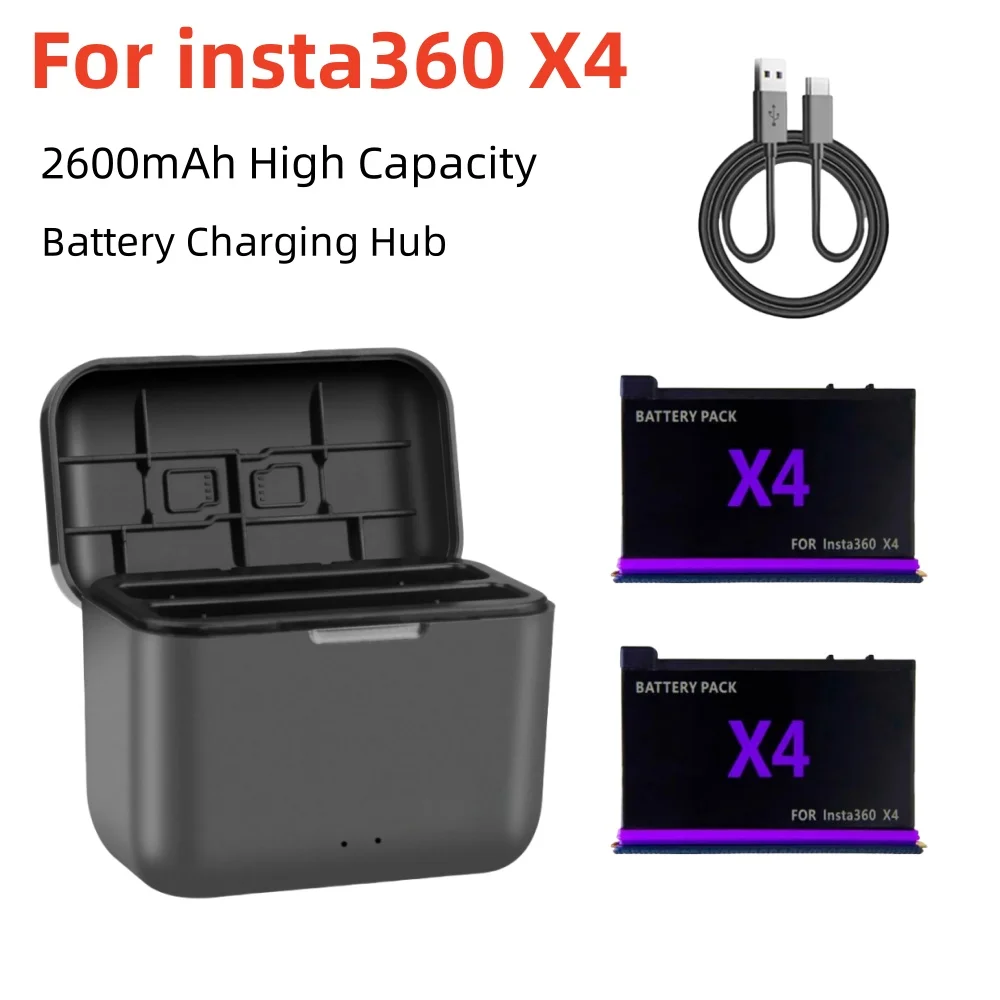 1/2PCS For Insta360 X4 Battery 2600mAh+2-Slot Charger Fast Charge Hub for Insta360 X4 Battery Power Accessories
1/2PCS For Insta360 X4 Battery 2600mAh+2-Slot Charger Fast Charge Hub for Insta360 X4 Battery Power Accessories