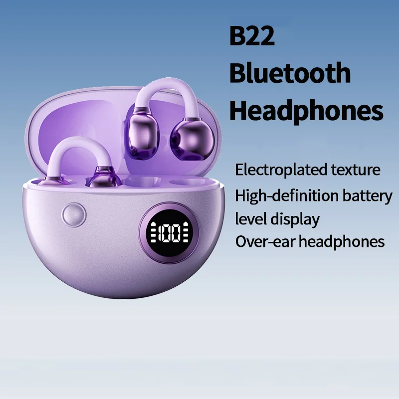 Ear Clip Bluetooth Earphone Light Weight Power Display Bluetooth 5.4 Directional Sound Transmission Open-back Headphones
Ear Clip Bluetooth Earphone Light Weight Power Display Bluetooth 5.4 Directional Sound Transmission Open-back Headphones