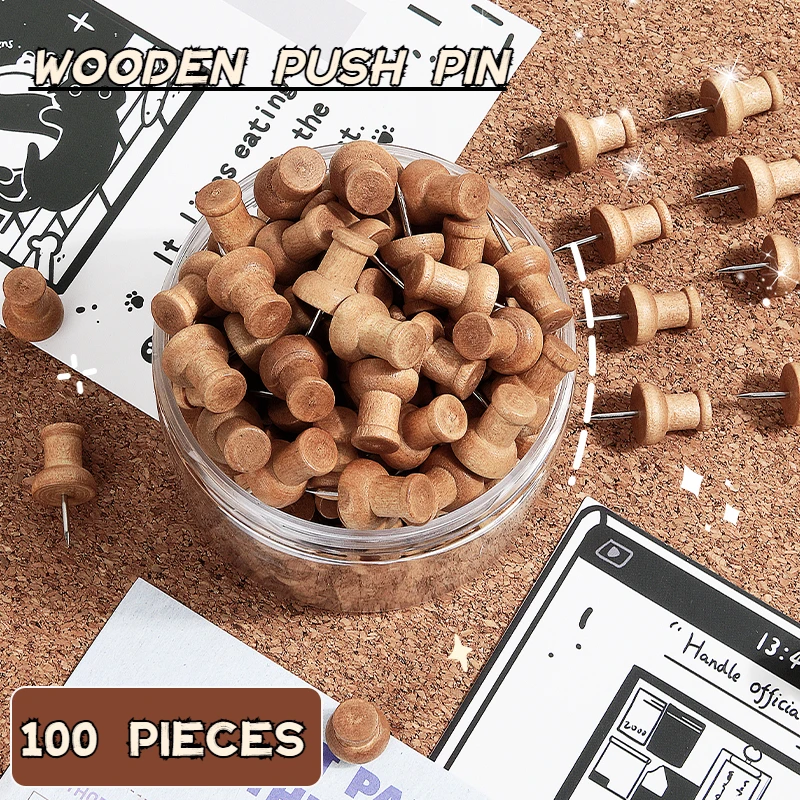 Barrel Shaped Wood Push Pins Dual Color Firm Grip for Cork Board Notes Envelopes School Supplies Stationery Creative Gift Tool
Barrel Shaped Wood Push Pins Dual Color Firm Grip for Cork Board Notes Envelopes School Supplies Stationery Creative Gift Tool
