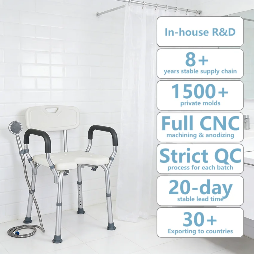 Simplywalk Aluminum Alloy 200KG Bath Shower Chair U-shaped Bathtub Handicapped MDR CE Certification Long-term Partner
Simplywalk Aluminum Alloy 200KG Bath Shower Chair U-shaped Bathtub Handicapped MDR CE Certification Long-term Partner