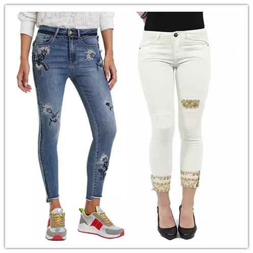 Foreign trade Spain limited new printed uneven stitching loose drawstring comfortable girl jeans
Foreign trade Spain limited new printed uneven stitching loose drawstring comfortable girl jeans