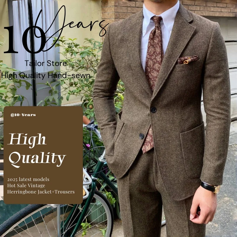 2025 New Retro Herringbone Men's Single-breasted 2-piece Suit Thick style for autumn and winter Formal Elegant Banquet Suit Hot
2025 New Retro Herringbone Men's Single-breasted 2-piece Suit Thick style for autumn and winter Formal Elegant Banquet Suit Hot