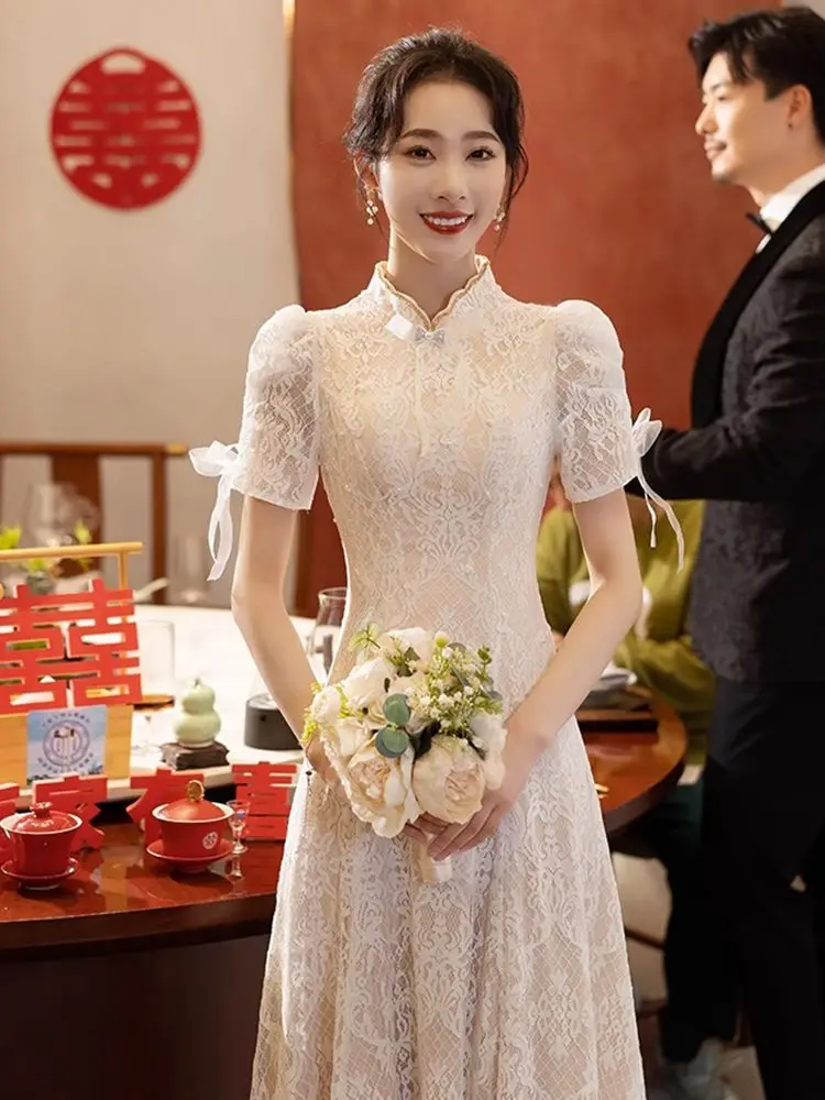 Китайский Чонсам Yourqipao для помолвки 2023, свадебные Потрясающие платья, женское платье для выпускного вечера, белая кружевная Маленькая вечерняя юбка для невесты
Китайский Чонсам Yourqipao для помолвки 2023, свадебные Потрясающие платья, женское платье для выпускного вечера, белая кружевная Маленькая вечерняя юбка для невесты