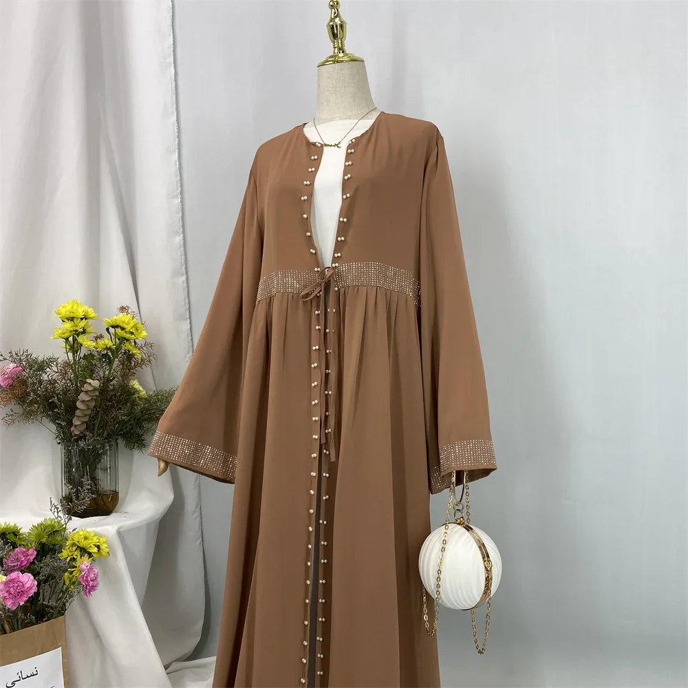 Dubai Kimono Open Abaya Diamonds Beads Jalabiya Women Muslim Dress Turkey Kaftan Eid Ramadan Kebaya Caftan Femme Musulmane Robe
Dubai Kimono Open Abaya Diamonds Beads Jalabiya Women Muslim Dress Turkey Kaftan Eid Ramadan Kebaya Caftan Femme Musulmane Robe
