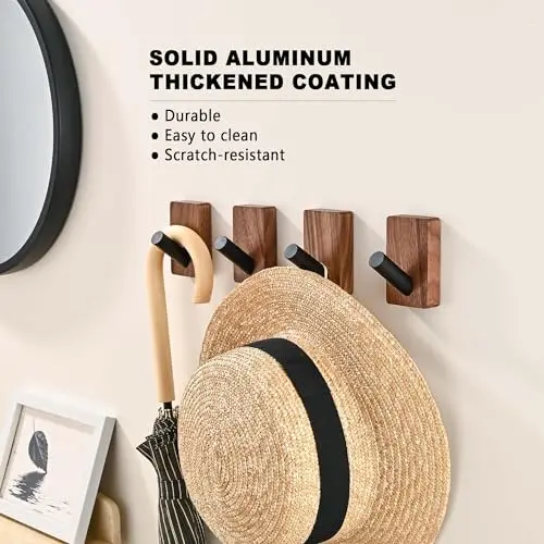 8pcs Solid Aluminum-Coated Wooden Wall Hooks Adhesive Or Screw Mount For Coats Hats Towels Bags Keys Boho Decor
8pcs Solid Aluminum-Coated Wooden Wall Hooks Adhesive Or Screw Mount For Coats Hats Towels Bags Keys Boho Decor