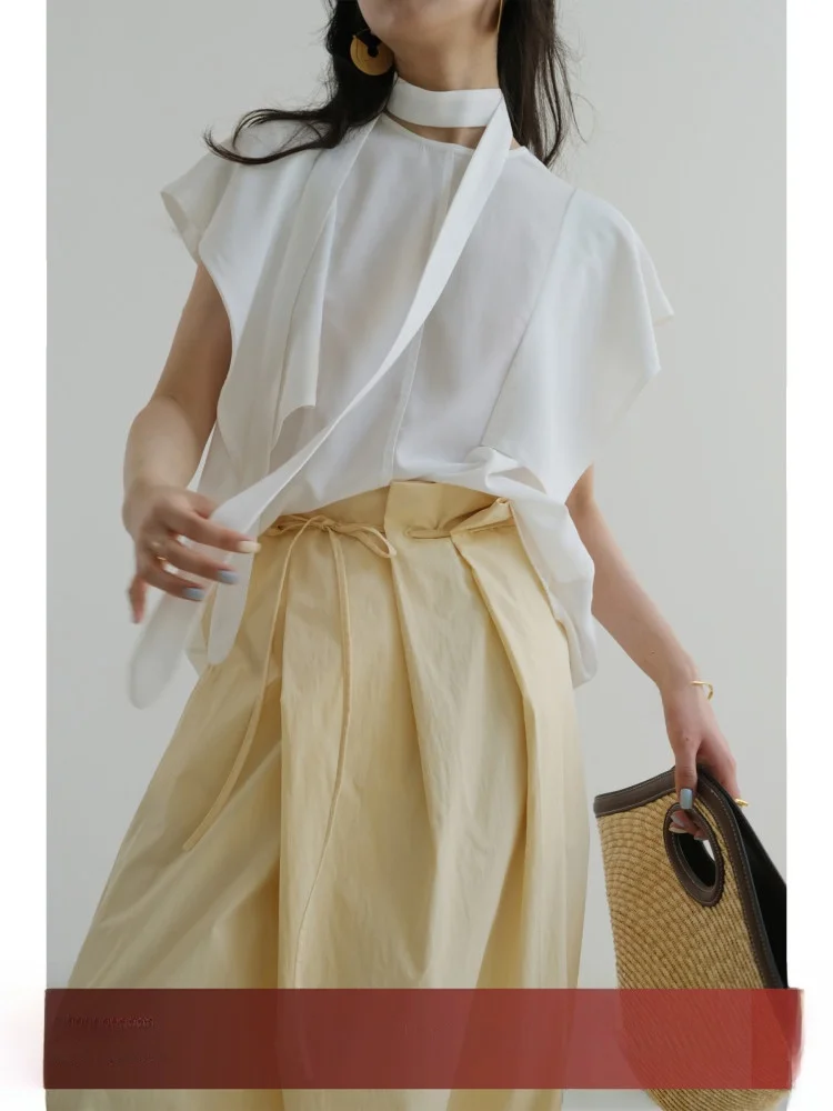 Designers' Breathable Lightweight Short Sleeve Shirt with Bow Tie round Neck Flying Sleeve Commute Style Pure Cotton Women's Top
Designers' Breathable Lightweight Short Sleeve Shirt with Bow Tie round Neck Flying Sleeve Commute Style Pure Cotton Women's Top