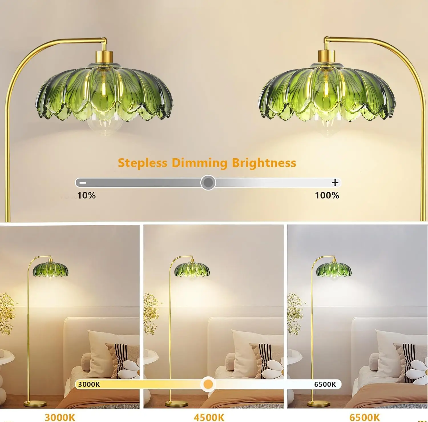 Glass Floor Lamp for Living Room,Bedroom,Gold Dimmable Standing Lamp with Remote,Mid Century Modern Brass Tall Lamp Boho Vintage
Glass Floor Lamp for Living Room,Bedroom,Gold Dimmable Standing Lamp with Remote,Mid Century Modern Brass Tall Lamp Boho Vintage