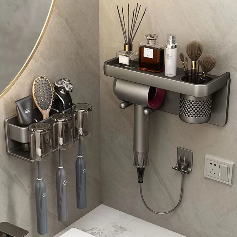 Japan High Quality ATNPQZ Space Aluminum Bathroom Toothbrush Shelf Wall Mounted Hair Dryer Bracket Light Luxury Teeth Cup Shelf
Japan High Quality ATNPQZ Space Aluminum Bathroom Toothbrush Shelf Wall Mounted Hair Dryer Bracket Light Luxury Teeth Cup Shelf