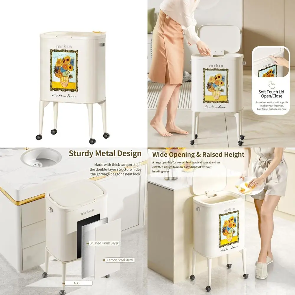 Wheeled 36L Medium Slim Line Kitchen Trash Can, Suitable for Pet, Vanity, and Various Rooms
Wheeled 36L Medium Slim Line Kitchen Trash Can, Suitable for Pet, Vanity, and Various Rooms
