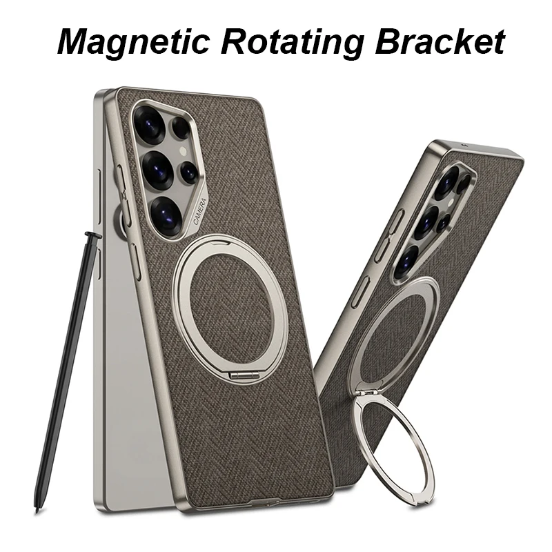 For Samsung s25ultra mobile phone case with stand rotatable metal paint leather magnetic magsafe wireless fall proof
For Samsung s25ultra mobile phone case with stand rotatable metal paint leather magnetic magsafe wireless fall proof