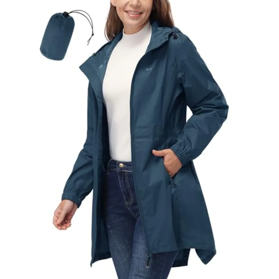 33, 000Feet Women's Waterproof Long Rain Coats Packable Rain Jacket with Hood Trench Coats Windbreaker
33, 000Feet Women's Waterproof Long Rain Coats Packable Rain Jacket with Hood Trench Coats Windbreaker