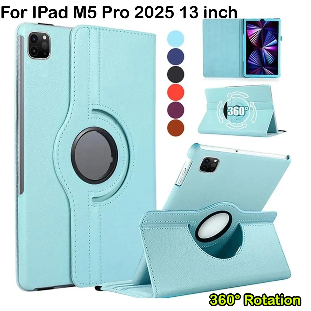 360°Rotation Stand Case for IPad 2026 A19 12th A16 11th Air8 Pro M5 M4 MINI 3 4 5 6 7 8 9 10th Gen 10.9 10.2 11 12.9 13" Cover
360°Rotation Stand Case for IPad 2026 A19 12th A16 11th Air8 Pro M5 M4 MINI 3 4 5 6 7 8 9 10th Gen 10.9 10.2 11 12.9 13" Cover