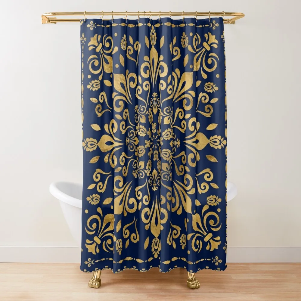 Oriental Damask Ornament - Gold on dark blue #3 Shower Curtain Shower For Bathroom Curtain
Oriental Damask Ornament - Gold on dark blue #3 Shower Curtain Shower For Bathroom Curtain