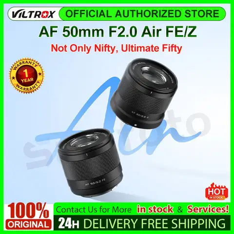 Viltrox AF 50mm F2.0 Air FE/Z Full Frame Lens Auto Focus Prime Cameras Lens For Sony FE Nikon Z Mount Mirrorless Mount Cameras
