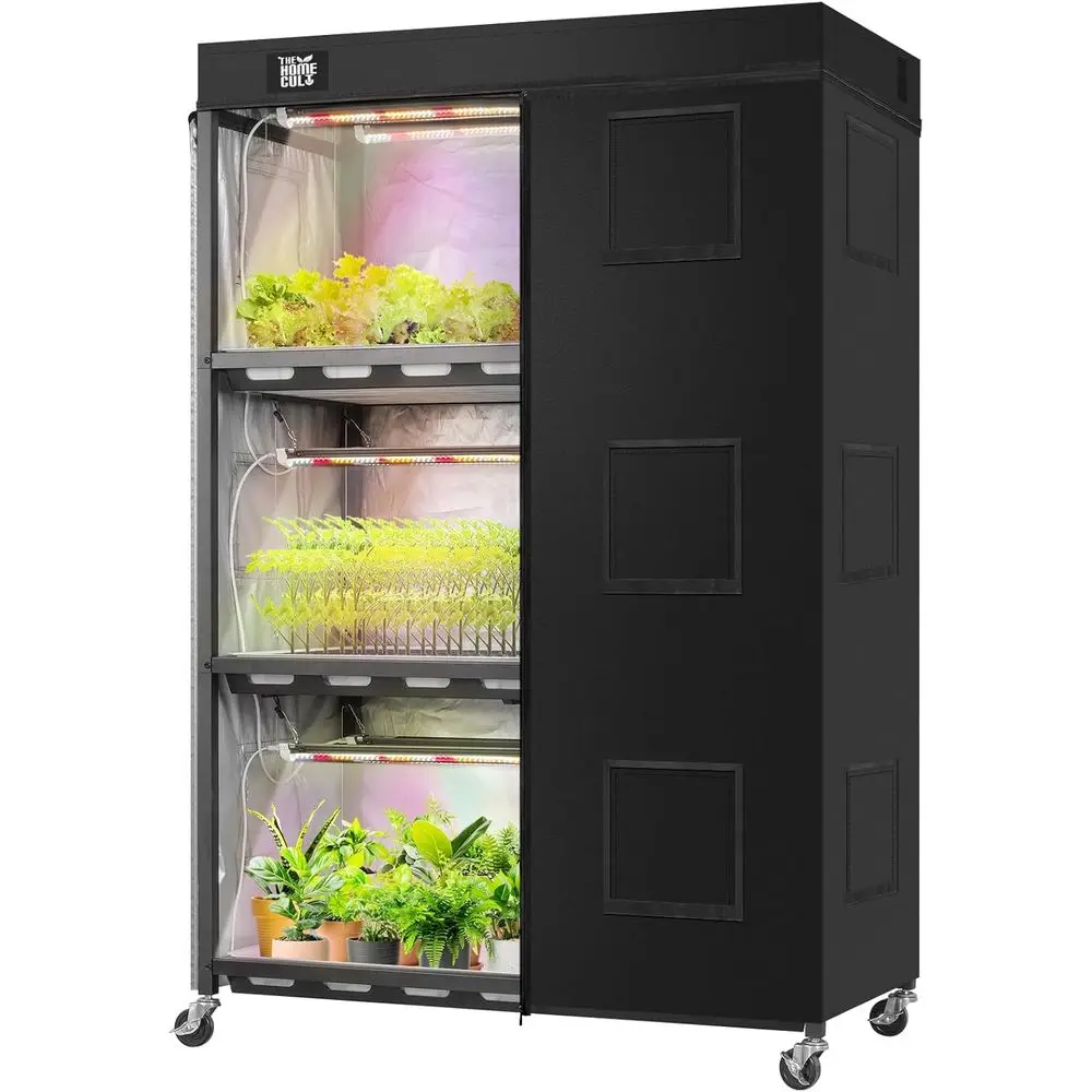 Full Spectrum LED Grow Light Indoor Greenhouse with 3-Tier Shelving and Rolling Plant Stand, Complete Gardening System
Full Spectrum LED Grow Light Indoor Greenhouse with 3-Tier Shelving and Rolling Plant Stand, Complete Gardening System