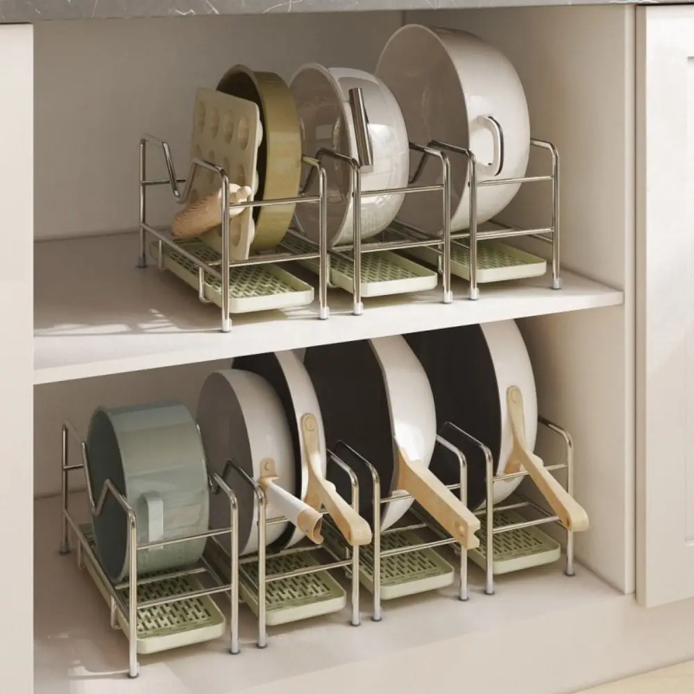 Stainless Steel Cookware Storage Rack Rustproof with Drainage Tray Cutting Board Holder Space Saving Pot Pan Lid Holder Kitchen
Stainless Steel Cookware Storage Rack Rustproof with Drainage Tray Cutting Board Holder Space Saving Pot Pan Lid Holder Kitchen