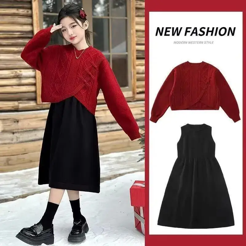 Kawaii Girl Fashion Sweater Skirt Set Student Autumn and Winter Casual Cartoon Knitwear Skirt 2-Piece Set Children's Clothing
Kawaii Girl Fashion Sweater Skirt Set Student Autumn and Winter Casual Cartoon Knitwear Skirt 2-Piece Set Children's Clothing