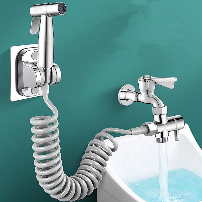 Universal Bidet Rinser System: Brass 1/2" Water Divider, Stainless Steel Spray Gun with Wall Holder, Shower/Faucet Adapter
Universal Bidet Rinser System: Brass 1/2" Water Divider, Stainless Steel Spray Gun with Wall Holder, Shower/Faucet Adapter