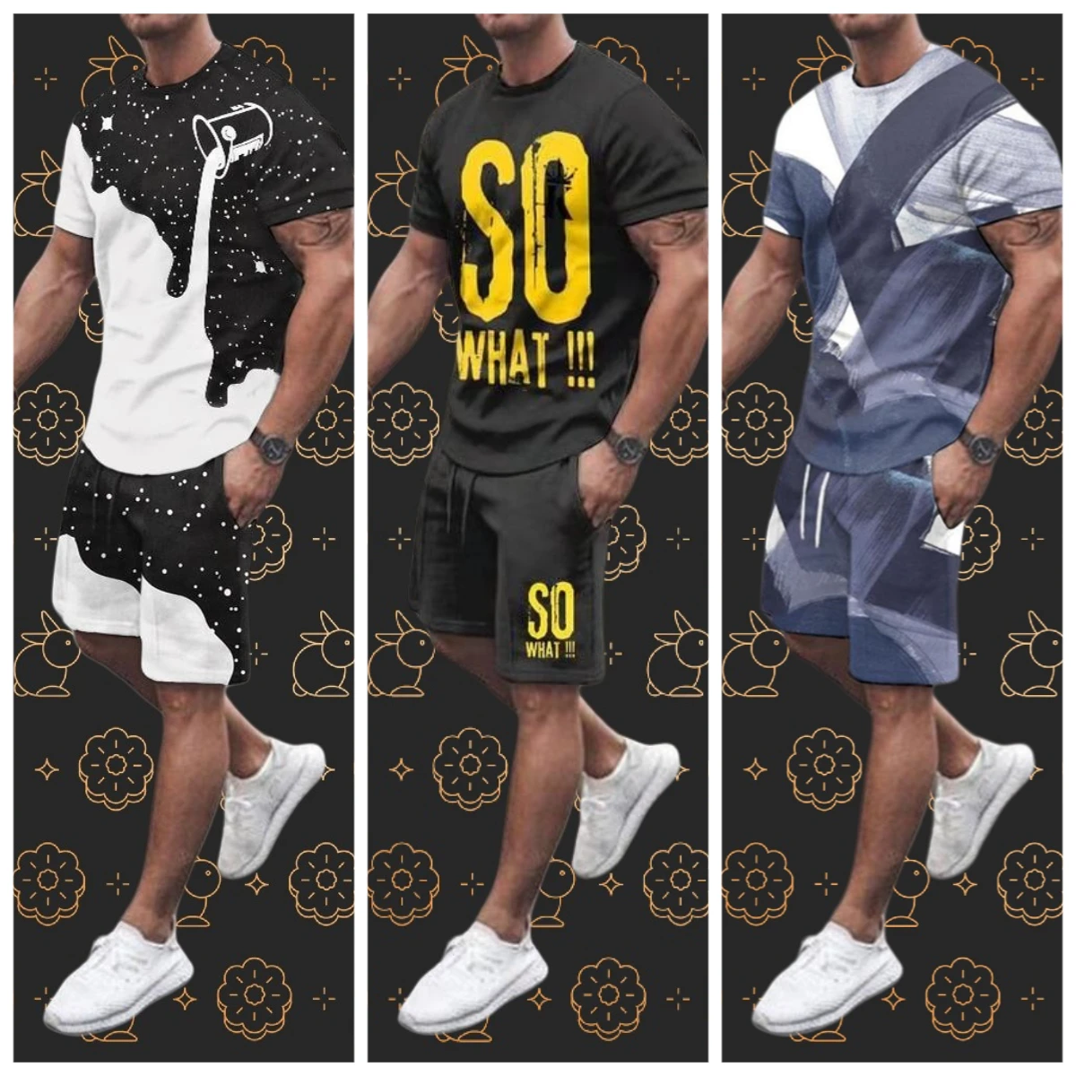 Trendy Men's Sporty Short Sleeve T-Shirt and Shorts Set Patchwork Design Casual Wear Comfortable Breathable From Mainland China
Trendy Men's Sporty Short Sleeve T-Shirt and Shorts Set Patchwork Design Casual Wear Comfortable Breathable From Mainland China