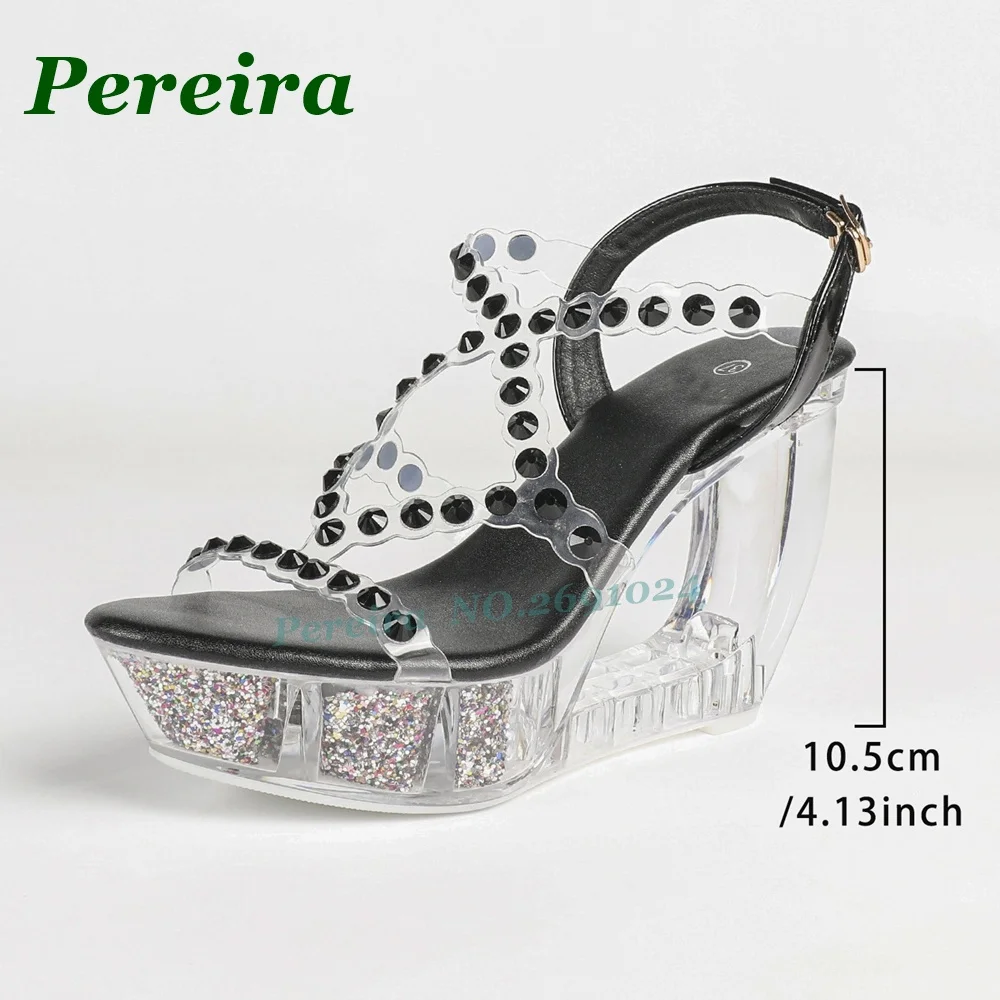 Clear Pvc Rhinestone Wedge Sandals Glitter Platform Ankle Strap Cutout Heels Women's Sandals Cross Strap Buckled Pole Dance Shoe
Clear Pvc Rhinestone Wedge Sandals Glitter Platform Ankle Strap Cutout Heels Women's Sandals Cross Strap Buckled Pole Dance Shoe