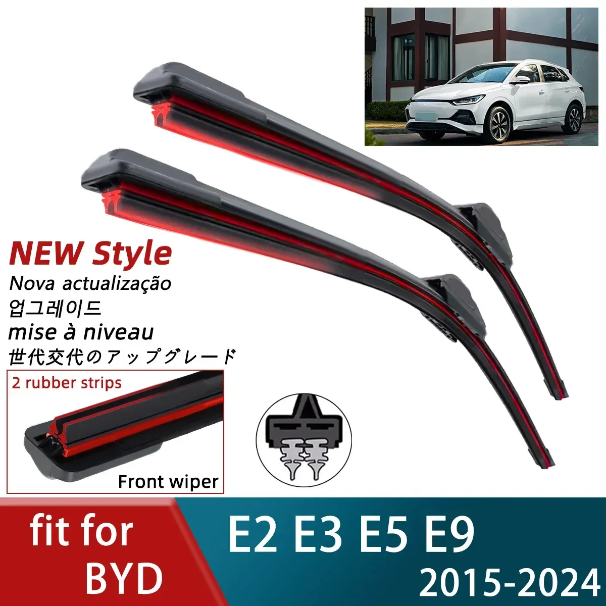 Double Rubber Car Wiper for BYD E2 E3 E5 E9 Front Wiper Blades Brushes Cutter Accessories Windscreen Automobile Part Accessorie
Double Rubber Car Wiper for BYD E2 E3 E5 E9 Front Wiper Blades Brushes Cutter Accessories Windscreen Automobile Part Accessorie