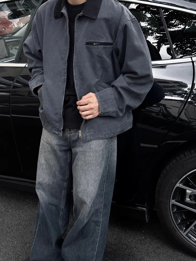 Cleanfit Detroit Waed ort Vintage Workwear Jaet Men's Spring Autumn Flip Collar Loose Fit Polyester Fiber Zipper Closure
Cleanfit Detroit Waed ort Vintage Workwear Jaet Men's Spring Autumn Flip Collar Loose Fit Polyester Fiber Zipper Closure