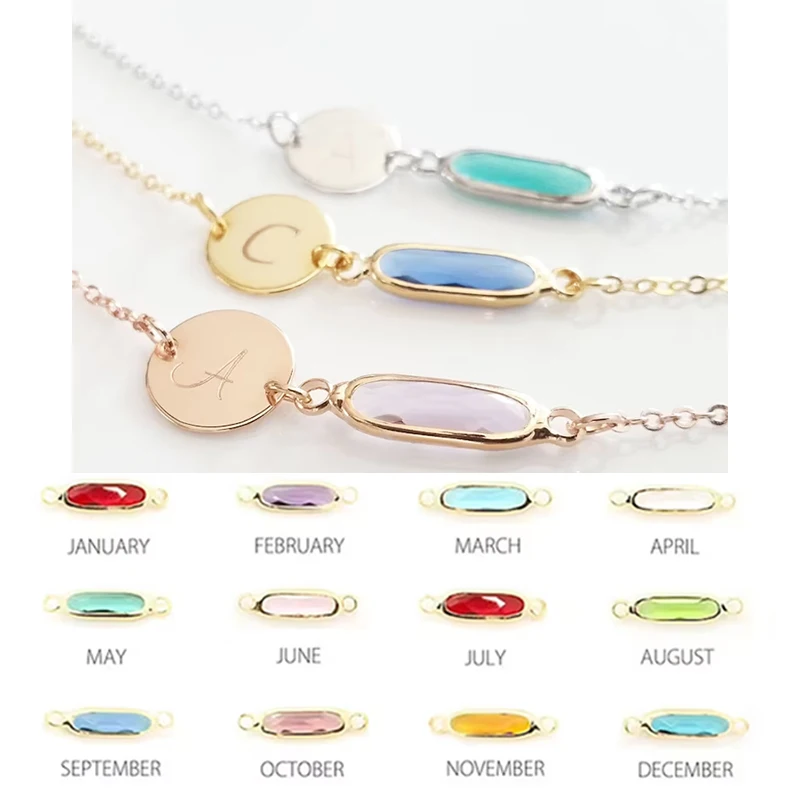 Custom Birthstone Bracelet engrave Initial Letter Bracelet Birthstone Jewelry Birthday Sister Gift Friendship Bracelet for Women
Custom Birthstone Bracelet engrave Initial Letter Bracelet Birthstone Jewelry Birthday Sister Gift Friendship Bracelet for Women