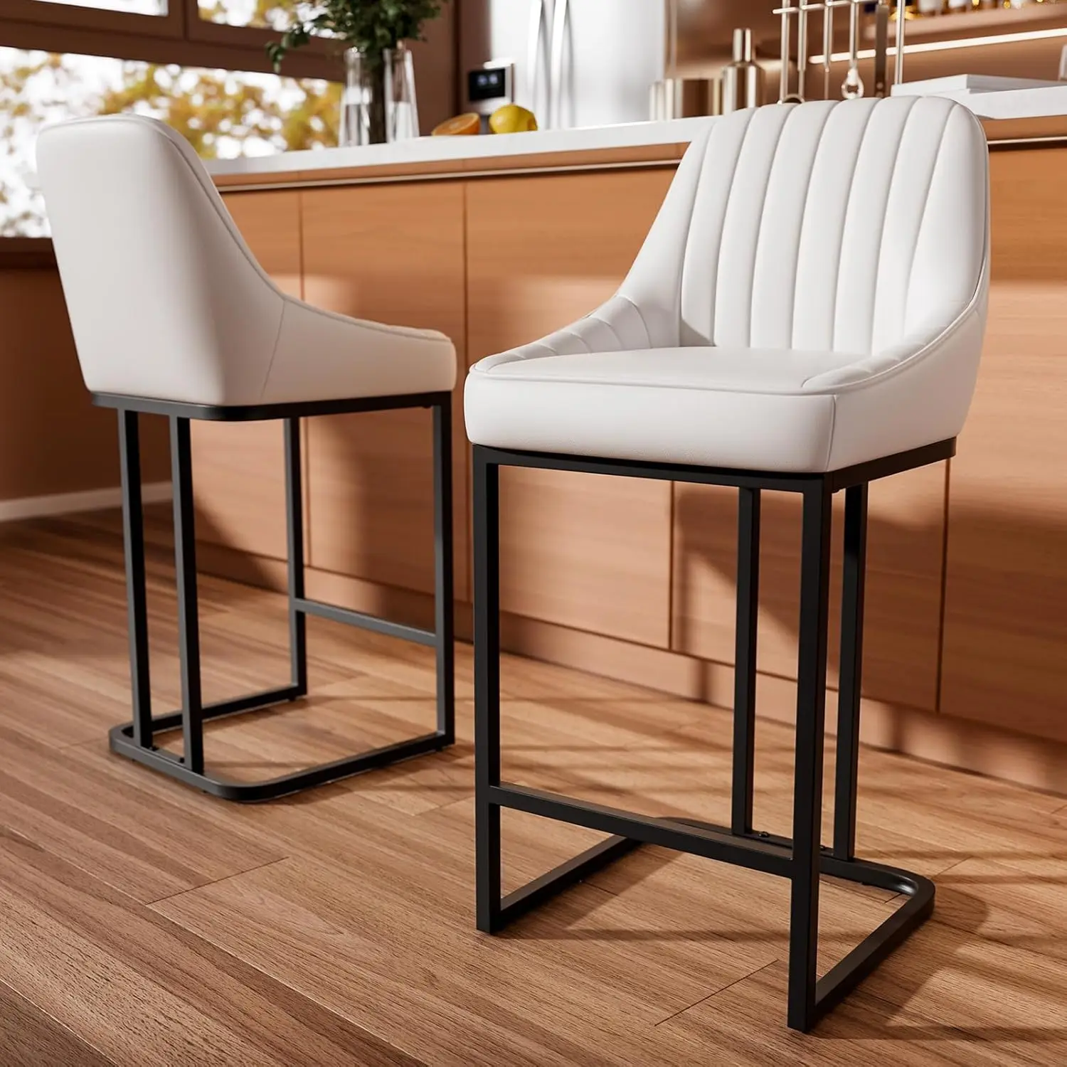 Bar Stools Set of 2, 24 Inch Counter Height Bar Stools with Back and Metal Frame, Upholstered Leather Barstools for, Customized
Bar Stools Set of 2, 24 Inch Counter Height Bar Stools with Back and Metal Frame, Upholstered Leather Barstools for, Customized