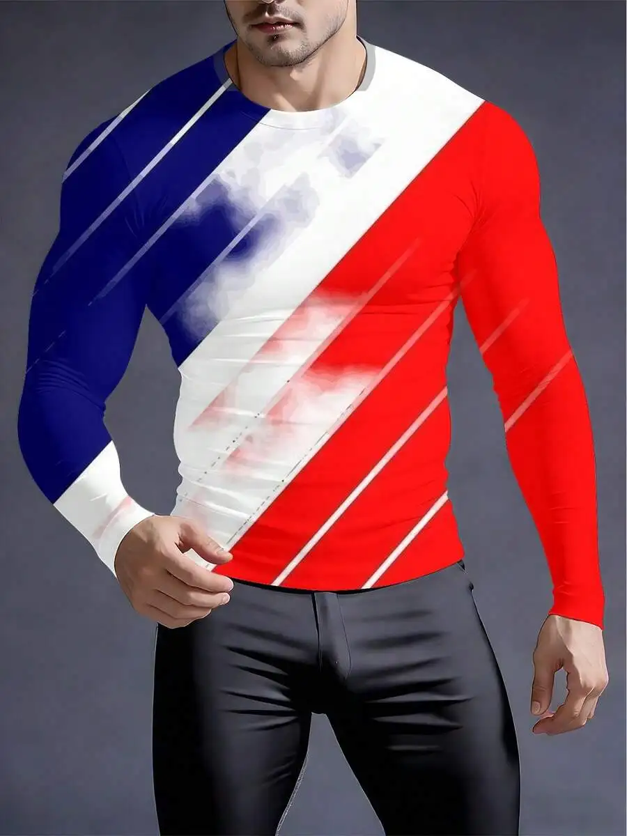Mens 3D Graphic Long Sleeve Compression Top, Crew Neck Athletic Shapewear Shirt
Mens 3D Graphic Long Sleeve Compression Top, Crew Neck Athletic Shapewear Shirt
