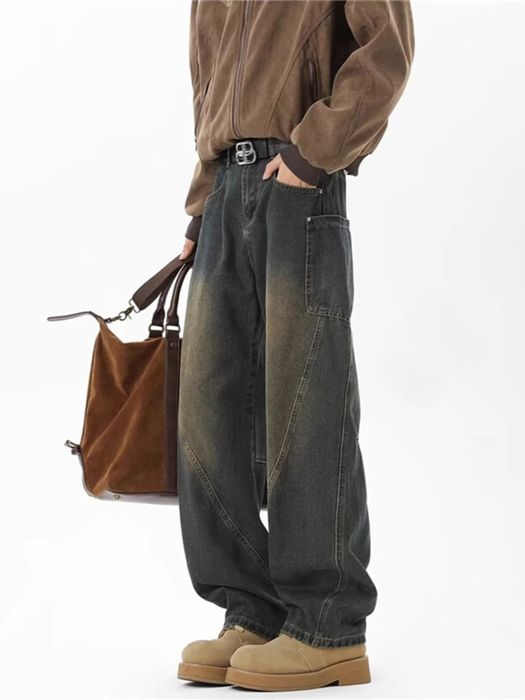 Мужские джинсы American High Street Knife: модные прямые широкие брюки для подростков, весна-осень, трендовый бренд Haome
Мужские джинсы American High Street Knife: модные прямые широкие брюки для подростков, весна-осень, трендовый бренд Haome