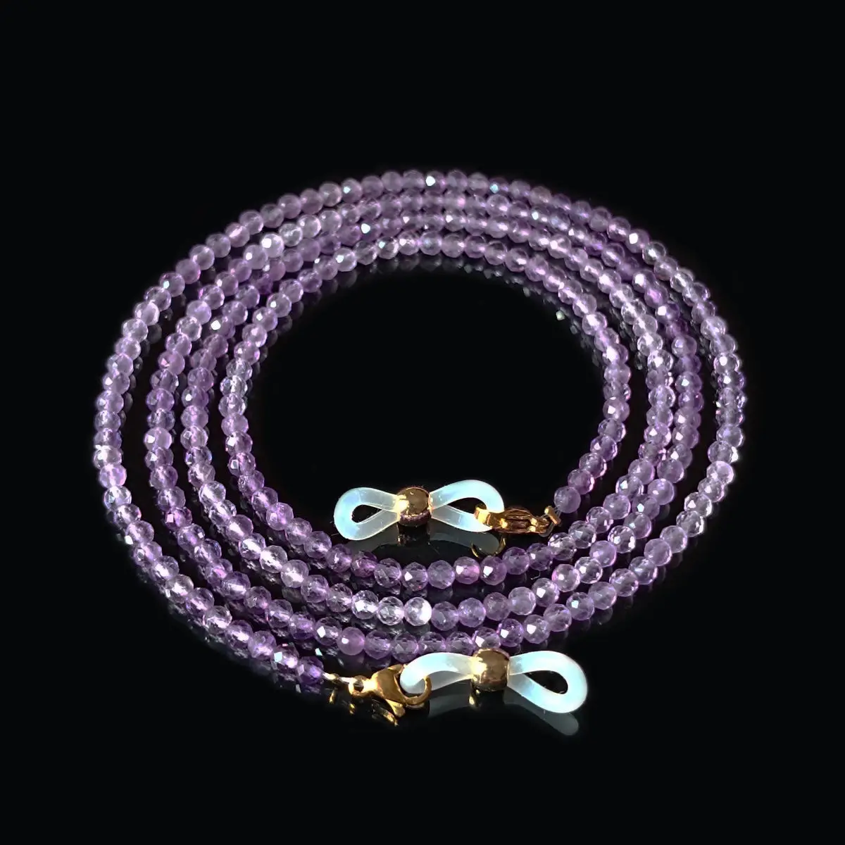 Amethyst Natural Stone Handmade Beaded Glasses Chain Cut Faceted Halter Necklace Temperament Mask
Amethyst Natural Stone Handmade Beaded Glasses Chain Cut Faceted Halter Necklace Temperament Mask