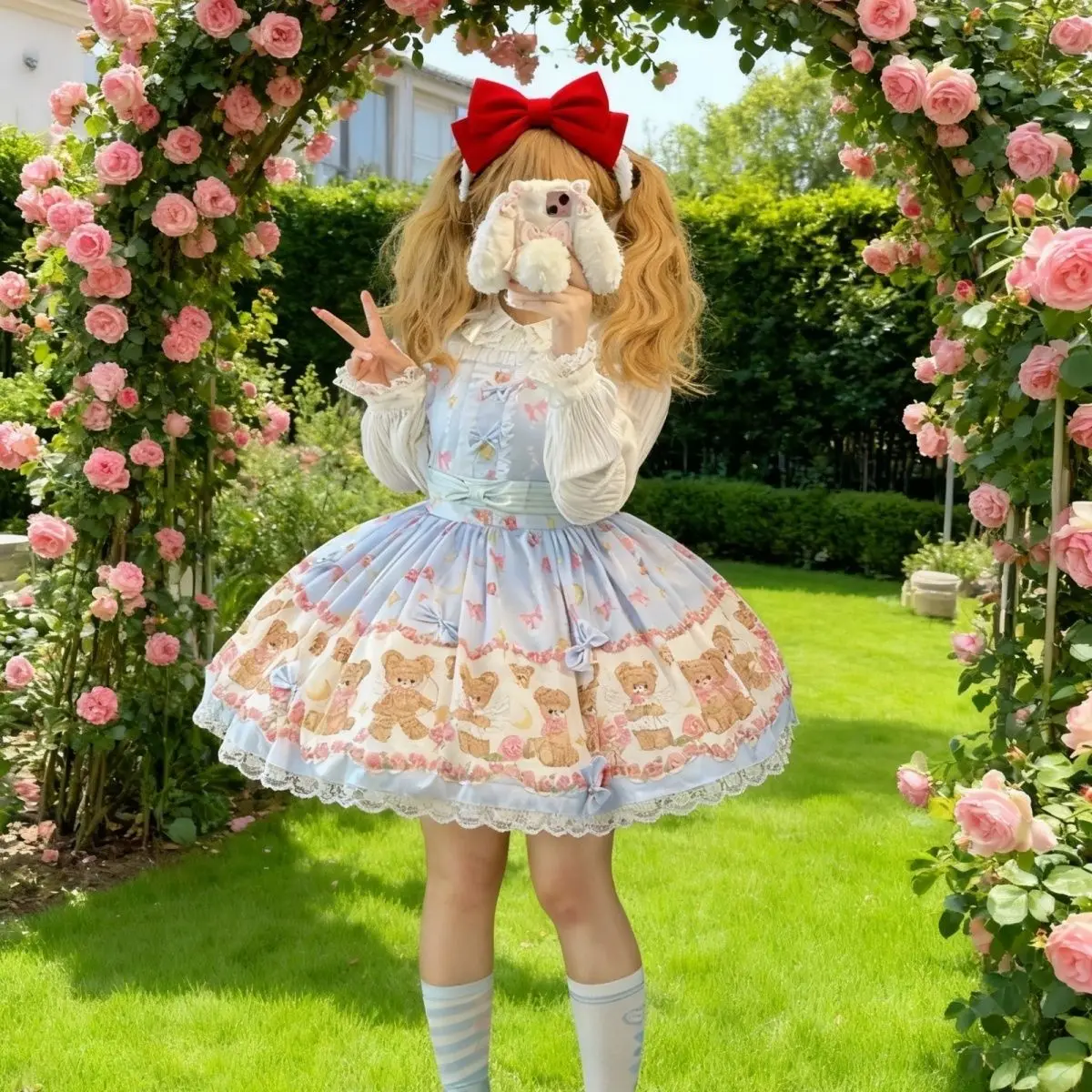 Kawaii милое платье Лолиты JSK, женское элегантное платье принцессы без рукавов с милым медведем, вечерние платья с кружевными бретелями для девочек
Kawaii милое платье Лолиты JSK, женское элегантное платье принцессы без рукавов с милым медведем, вечерние платья с кружевными бретелями для девочек