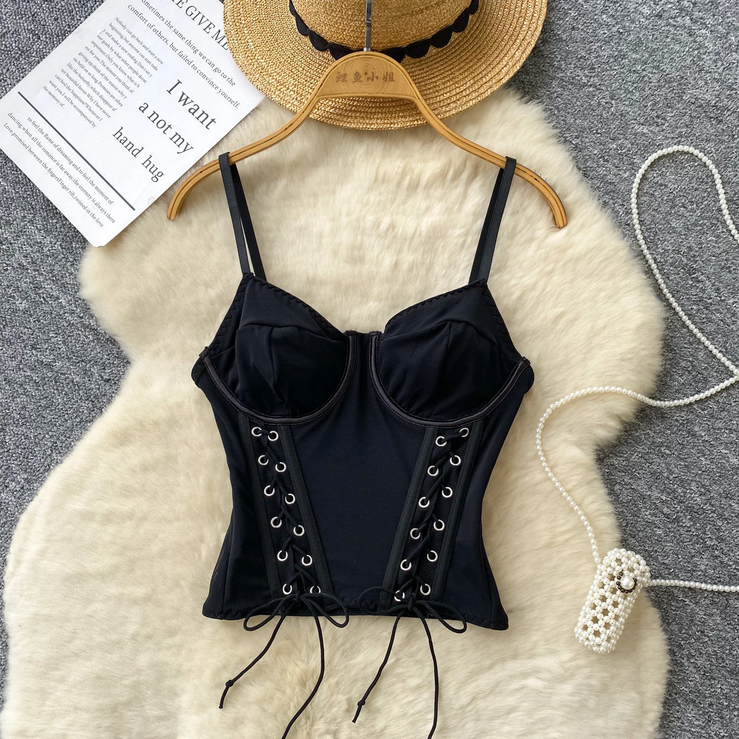 Sexy Draw String sleeveless slim Tanks Top Vintage Corset Bustier Korean Camis Chic Crop Top Summer Women Party Sling Top Y2k
Sexy Draw String sleeveless slim Tanks Top Vintage Corset Bustier Korean Camis Chic Crop Top Summer Women Party Sling Top Y2k