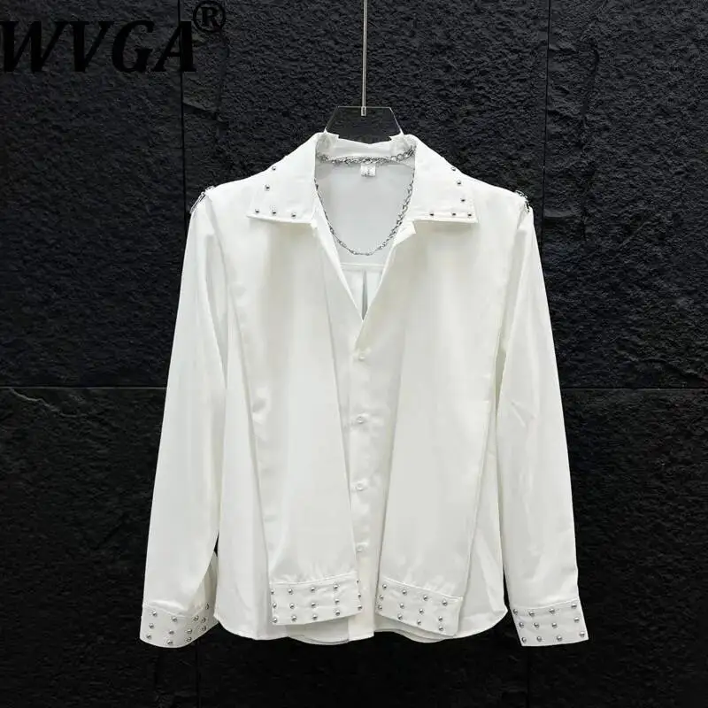 WVGA Spring New Men Stylish Heavy Metal Rivet Patchwork Long Sleeved Shirt Unique Design Featuring Zipper Trendy Tops Ins W24980
WVGA Spring New Men Stylish Heavy Metal Rivet Patchwork Long Sleeved Shirt Unique Design Featuring Zipper Trendy Tops Ins W24980