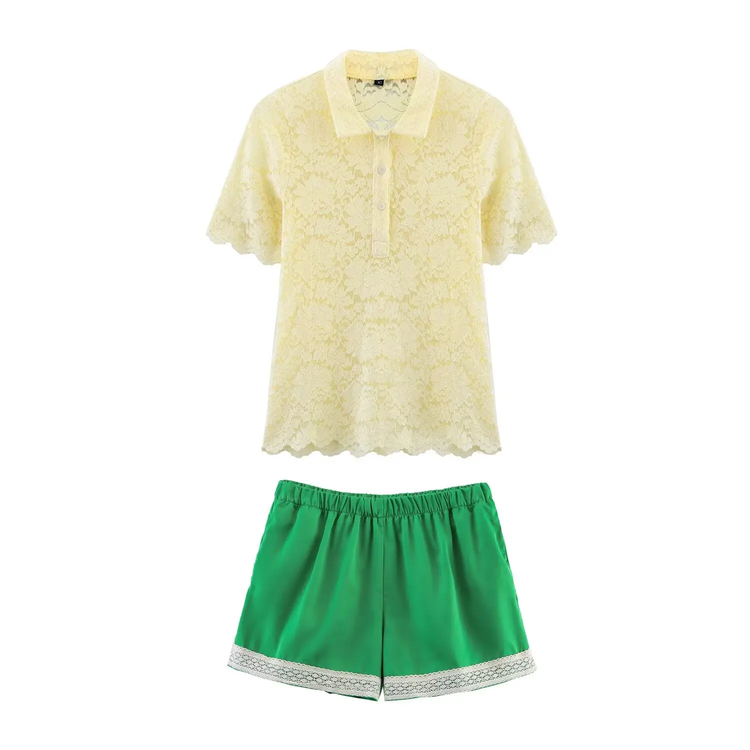 TRAFZR Women's Matching Lace Two-Piece Set 2025 Vintage Inspired Polo Top & Soft Lounge Shorts Daily Resort Essentials
TRAFZR Women's Matching Lace Two-Piece Set 2025 Vintage Inspired Polo Top & Soft Lounge Shorts Daily Resort Essentials