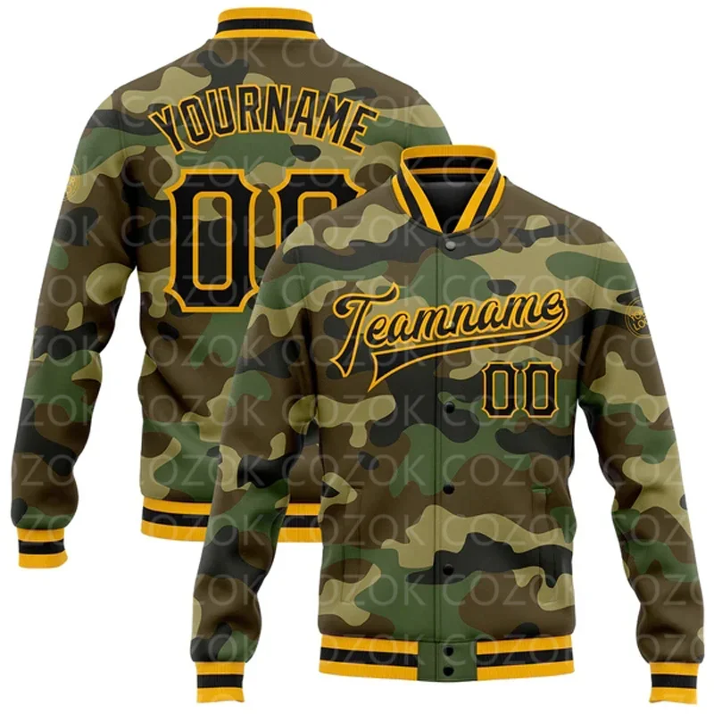 Custom Camouflage Yellow Color 3D Printed Baseball Button Jacket Bomber Full-Snap Varsity Letterman Jacket
Custom Camouflage Yellow Color 3D Printed Baseball Button Jacket Bomber Full-Snap Varsity Letterman Jacket