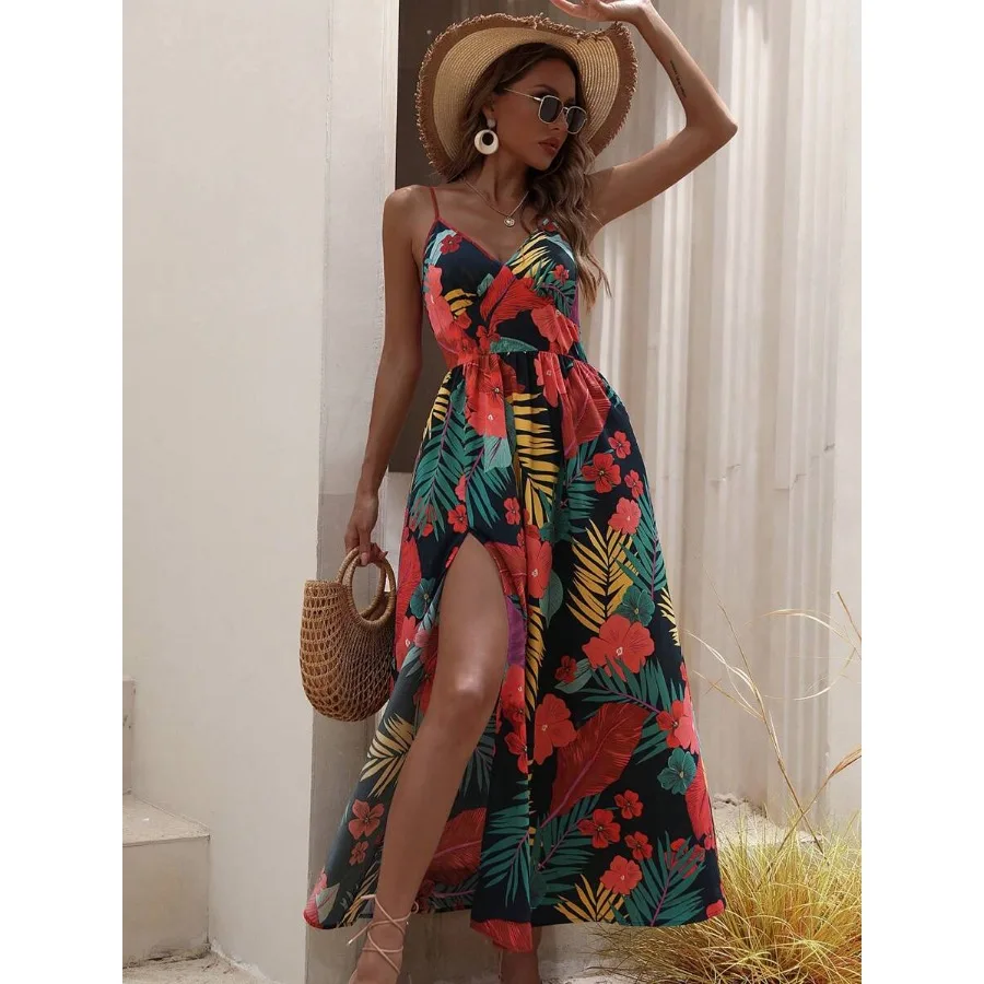 【New style】Breezaya Tropical Print Split Thigh Cami Dress Maxi Vacation Beach Outfits Women
【New style】Breezaya Tropical Print Split Thigh Cami Dress Maxi Vacation Beach Outfits Women