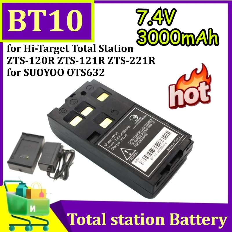 7.4V 3000mAh BT10 Battery & BC10 Charger for Hi-Target Total Station ZTS-120R ZTS-121R ZTS-221R for SUOYOO OTS632 Li-ion Battery
7.4V 3000mAh BT10 Battery & BC10 Charger for Hi-Target Total Station ZTS-120R ZTS-121R ZTS-221R for SUOYOO OTS632 Li-ion Battery