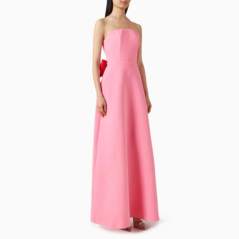 Customized Simple Prom Dress Maxi Strapless Big Bow A Line Elegant Women's Prom Gowns 2026 Sleeveless Pink Formal Party Dress es
Customized Simple Prom Dress Maxi Strapless Big Bow A Line Elegant Women's Prom Gowns 2026 Sleeveless Pink Formal Party Dress es