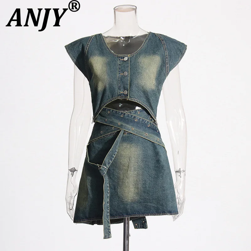 ANJY Summer New Women Y2K Streetwear Fashion Tie Short Top Trendy Side Zipper Asymmetric Mini Skirts Casual Two-Piece Set A7223
ANJY Summer New Women Y2K Streetwear Fashion Tie Short Top Trendy Side Zipper Asymmetric Mini Skirts Casual Two-Piece Set A7223