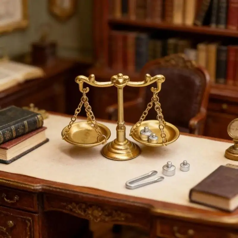 Miniature Metal Balance Scale and Weights Set Model Figurine For 1/6 1/12 Scale Doll House Furniture And Decorative Props A2UB
Miniature Metal Balance Scale and Weights Set Model Figurine For 1/6 1/12 Scale Doll House Furniture And Decorative Props A2UB