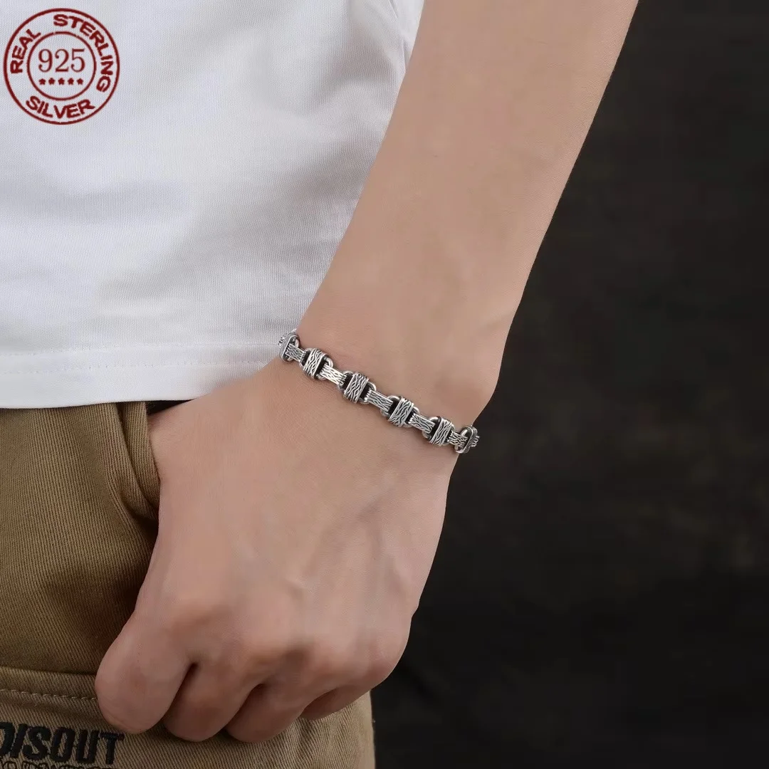 New Fashion 8MM S925 Sterling Silver Vintage Bracelet Simple Men's and Women's Fashion Trend Jewelry Gifts
New Fashion 8MM S925 Sterling Silver Vintage Bracelet Simple Men's and Women's Fashion Trend Jewelry Gifts