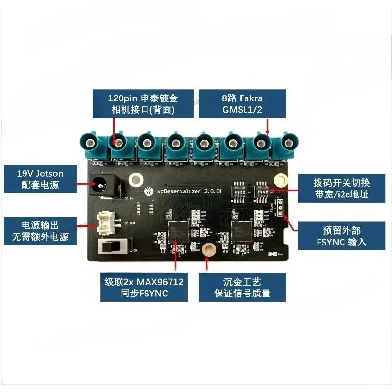 8-Cha-nnel Gmsl Disconnect Board Max96712 Supports IMX390, Etc., Serial Cam-era Jet-son Orin
8-Cha-nnel Gmsl Disconnect Board Max96712 Supports IMX390, Etc., Serial Cam-era Jet-son Orin