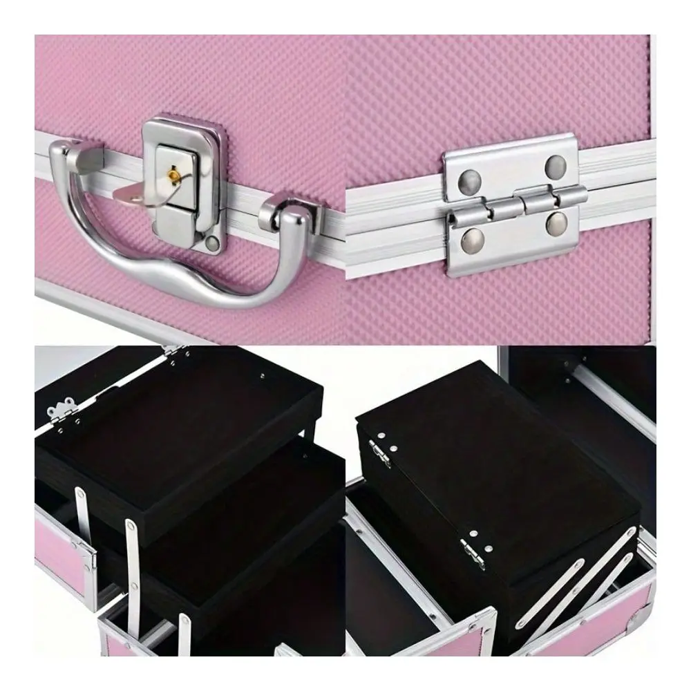 Case, Portable Aluminum Alloy Organizer, Large Capacity With Mirror Professional Makeup Artist Portable MultiLayer Small Tool B
Case, Portable Aluminum Alloy Organizer, Large Capacity With Mirror Professional Makeup Artist Portable MultiLayer Small Tool B