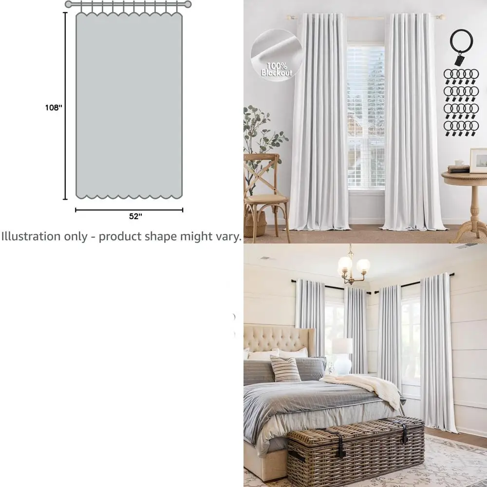 Термоизолирующие шторы из искусственного льна с эффектом блэкаут, 108 дюймов в длину, белые, 2 панели для спальни/гостиной
Термоизолирующие шторы из искусственного льна с эффектом блэкаут, 108 дюймов в длину, белые, 2 панели для спальни/гостиной