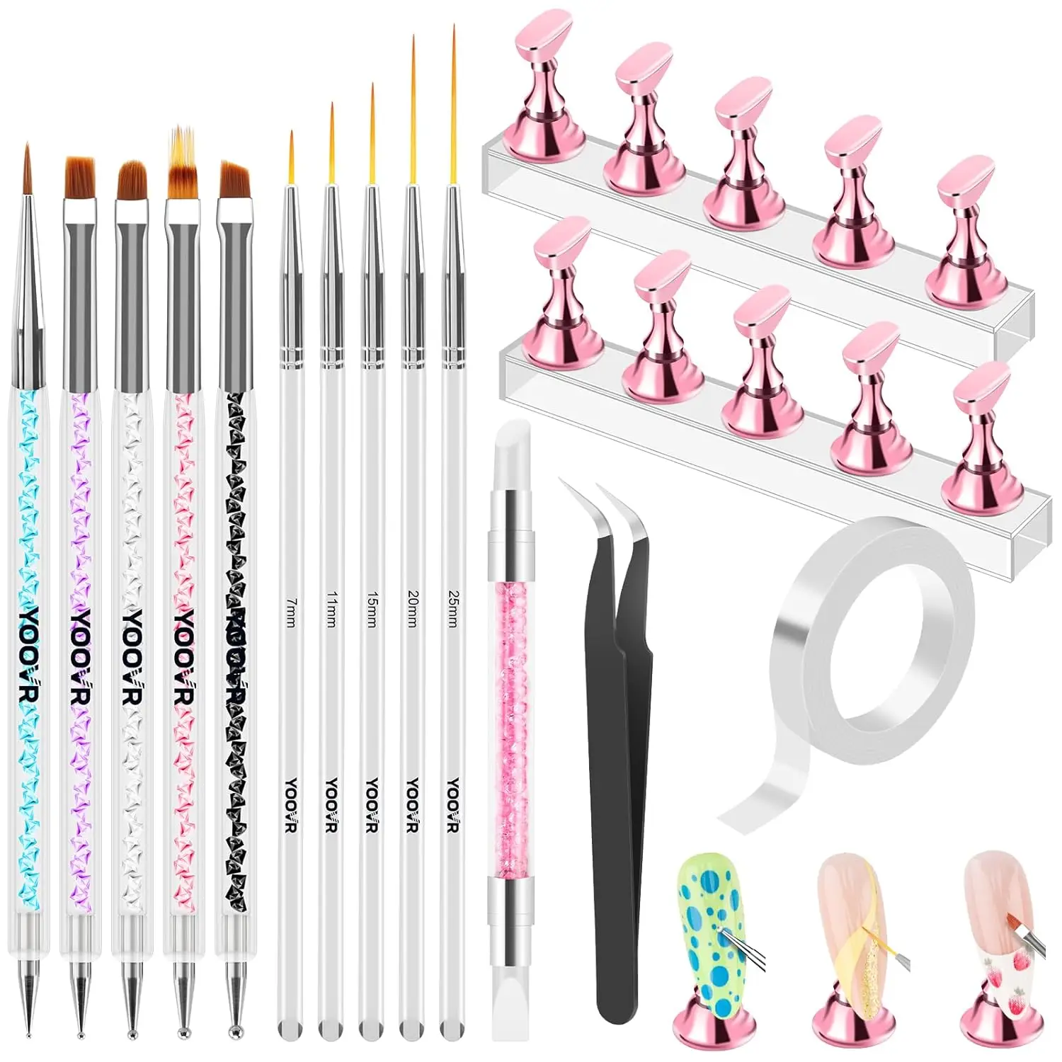 Nail Art Tools Set with Brushes, Dotting Tools, and Magnetic Stands for Professional Manicure
Nail Art Tools Set with Brushes, Dotting Tools, and Magnetic Stands for Professional Manicure