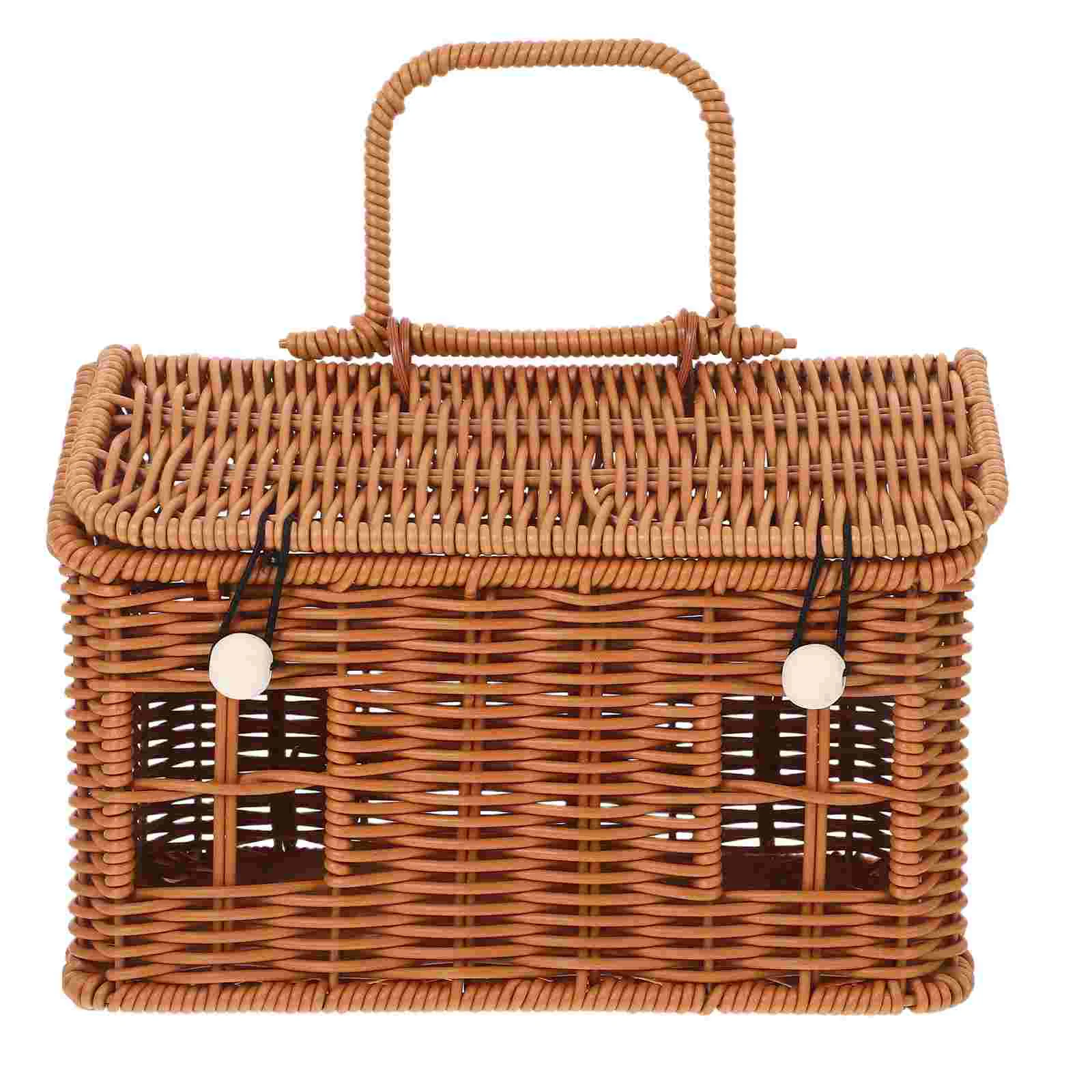Woven Gift Basket Picnic with Handles Handheld Wicker Harvest Plastic Rattan Lid
Woven Gift Basket Picnic with Handles Handheld Wicker Harvest Plastic Rattan Lid