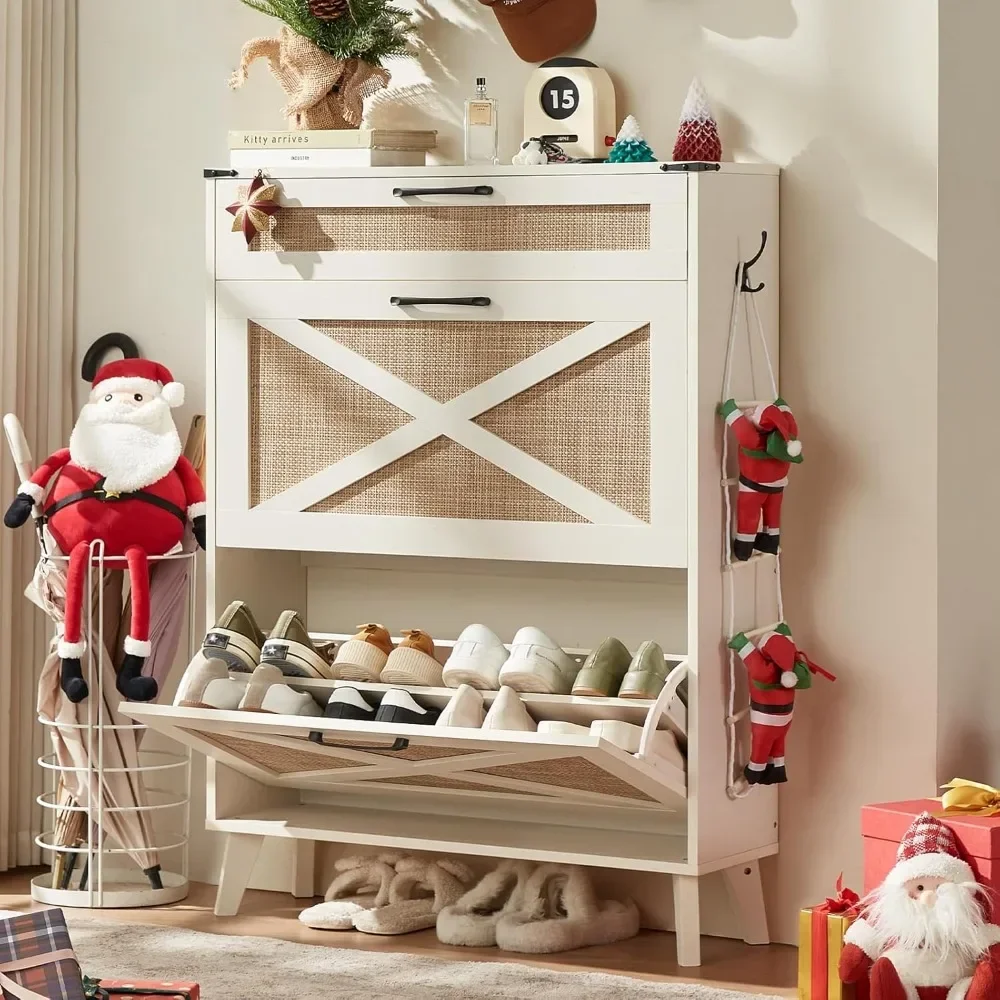 shoe storage cabinet for entryway with 2 rattan flip drawers, boho narrow shoe cabinets for 16-20 pairs shoes with large drawer
shoe storage cabinet for entryway with 2 rattan flip drawers, boho narrow shoe cabinets for 16-20 pairs shoes with large drawer